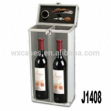 New arrival!professional aluminum wine gift box for 2 bottles